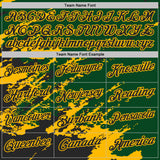 Custom Green Black-Gold Brush Stroke Shatter Splatter Performance Polo Shirt