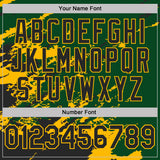 Custom Green Black-Gold Brush Stroke Shatter Splatter Performance Polo Shirt