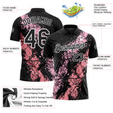 Custom Black Light Pink Medium Pink-White Dripping Splatter Cracked Texture Performance Polo Shirt