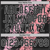 Custom Black Light Pink Medium Pink-White Dripping Splatter Cracked Texture Performance Polo Shirt