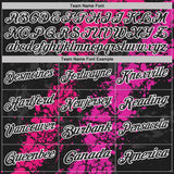 Custom Black Hot Pink Deep Pink-White Dripping Splatter Cracked Texture Performance Polo Shirt