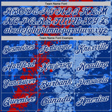 Custom Royal Red Light Blue-White Dripping Splatter Cracked Texture Performance Polo Shirt