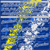 Custom Royal Light Yellow-White Dripping Splatter Cracked Texture Performance Polo Shirt