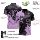 Custom Black-Light Purple Distressed Scratch Brush Stroke Performance Polo Shirt