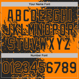 Custom Black-Bay Orange Distressed Scratch Brush Stroke Performance Polo Shirt