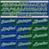Custom Royal Green-White Distressed Scratch Brush Stroke Performance Polo Shirt