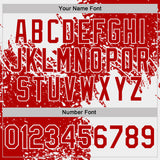 Custom Red-White Distressed Scratch Brush Stroke Performance Polo Shirt