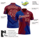 Custom Crimson Royal-Cream Distressed Scratch Brush Stroke Performance Polo Shirt