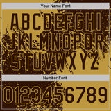 Custom Brown-Old Gold Distressed Scratch Brush Stroke Performance Polo Shirt