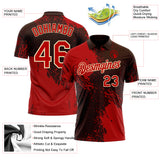 Custom Brown Red-Cream Distressed Scratch Brush Stroke Performance Polo Shirt