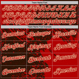 Custom Brown Red-Cream Distressed Scratch Brush Stroke Performance Polo Shirt