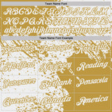 Custom White-Old Gold Distressed Scratch Brush Stroke Performance Polo Shirt