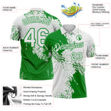 Custom White-Grass Green Distressed Scratch Brush Stroke Performance Polo Shirt
