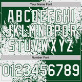 Custom White-Green Distressed Scratch Brush Stroke Performance Polo Shirt