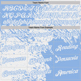 Custom White-Light Blue Distressed Scratch Brush Stroke Performance Polo Shirt