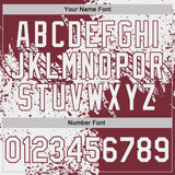 Custom White-Burgundy Distressed Scratch Brush Stroke Performance Polo Shirt