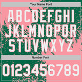Custom Kelly Green White-Medium Pink Distressed Scratch Brush Stroke Performance Polo Shirt