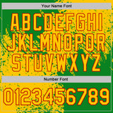Custom Yellow Grass Green-Red Distressed Scratch Brush Stroke Performance Polo Shirt