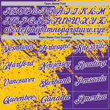 Custom Yellow Purple-White Distressed Scratch Brush Stroke Performance Polo Shirt
