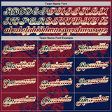 Custom Crimson Vintage USA Flag Navy-Cream Distressed Scratch Brush Stroke Performance Polo Shirt