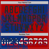 Custom Royal USA Flag Red-Black Distressed Scratch Brush Stroke Performance Polo Shirt