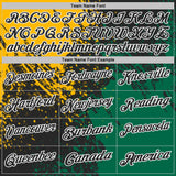 Custom Black Gold Kelly Green-White Distressed Scratch Brush Stroke Performance Polo Shirt
