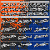 Custom Black Orange Royal-White Distressed Scratch Brush Stroke Performance Polo Shirt
