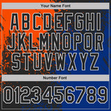 Custom Black Orange Royal-White Distressed Scratch Brush Stroke Performance Polo Shirt