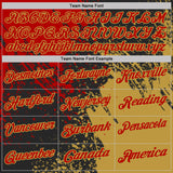 Custom Black Red-Old Gold Distressed Scratch Brush Stroke Performance Polo Shirt