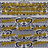 Custom White Black-Gold Mexican Aztec Mayan Tribal Performance Polo Shirt