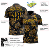 Custom Black-Gold Mexican Aztec Mayan Tribal Performance Polo Shirt