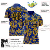 Custom Royal Black-Gold Mexican Aztec Mayan Tribal Performance Polo Shirt