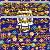 Custom Dark Purple Black-Gold Day of the Dead Mexican Sugar Skull Performance Polo Shirt