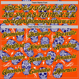 Custom Orange Black-Gold Day of the Dead Mexican Sugar Skull Performance Polo Shirt