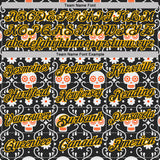Custom Black-Gold Day of the Dead Mexican Sugar Skull Performance Polo Shirt