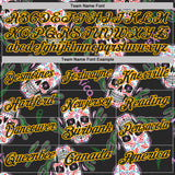 Custom Black-Gold Day of the Dead Mexican Sugar Skull Performance Polo Shirt