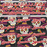 Custom Black Red-White Day of the Dead Mexican Sugar Skull Performance Polo Shirt