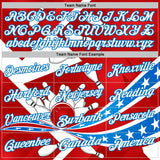 Custom Red White-Blue Bowling Strike American Flag Performance Polo Shirt