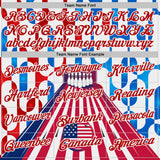 Custom White Red-Blue Bowling American Flag Performance Polo Shirt