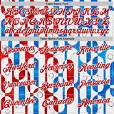 Custom White Red-Blue Bowling American Inspired Performance Polo Shirt