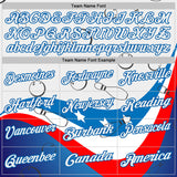 Custom White Red-Blue Bowling American Flag Performance Polo Shirt
