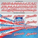 Custom White Blue-Red Bowling Geometric American Flag Performance Polo Shirt
