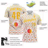Custom White-Gold Bowling Strike Geometric Performance Polo Shirt