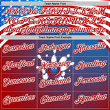 Custom Blue Red-White Bowling American Flag Gradient Performance Polo Shirt