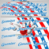 Custom White Blue-Red Bowling Strike American Flag Performance Polo Shirt