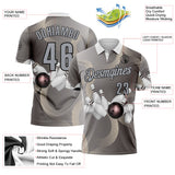 Custom Gray-Black Bowling Strike Retro Performance Polo Shirt