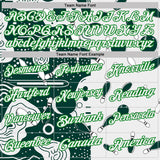 Custom White Green-Grass Green Bowling Abstract Performance Polo Shirt