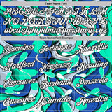 Custom Blue White Green-Black Bowling Fluid Liquid Performance Polo Shirt