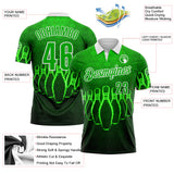 Custom Green Black-White Bowling Pins Neon Geometric Performance Polo Shirt