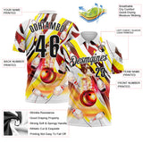 Custom White Black-Yellow Bowling Strike Colorful Performance Polo Shirt